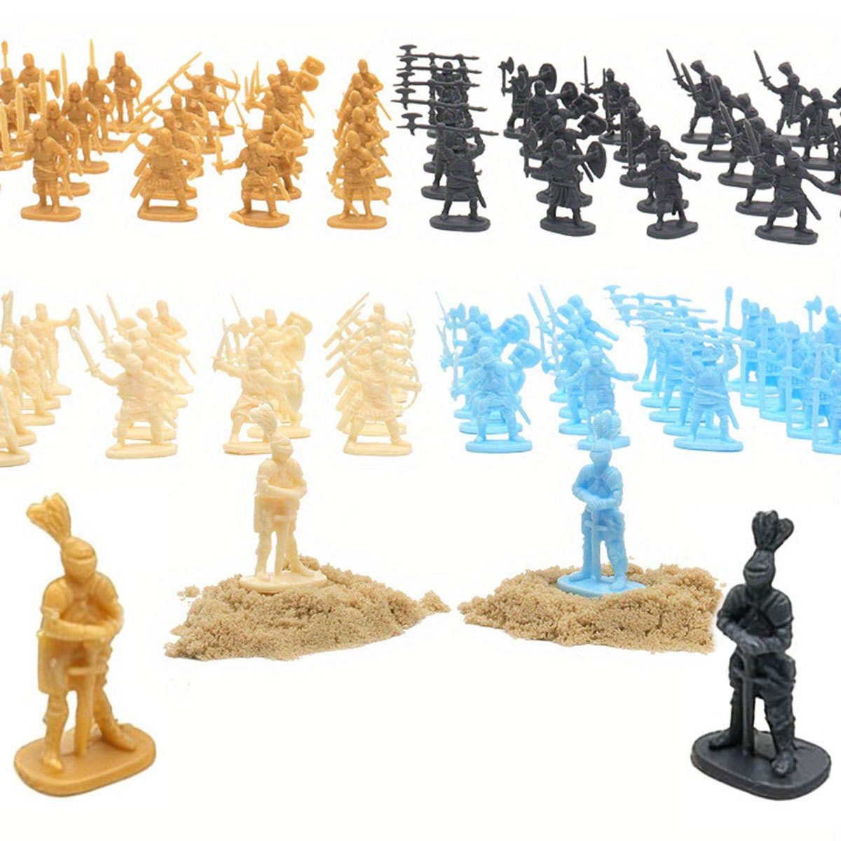 Board Game War - 49 figurines de soldats médiévaux miniatures,