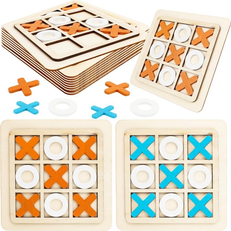 Board Game Template - Jeux Tic Tac Toe en bois,