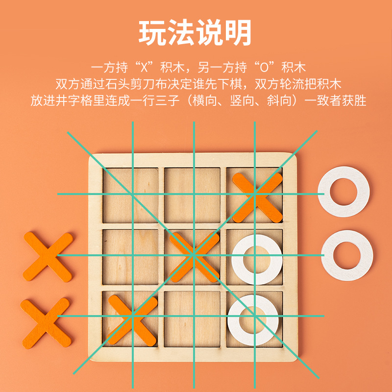 Jeu Tic Tac Toe en bois, activ - Board Game Template avis et prix