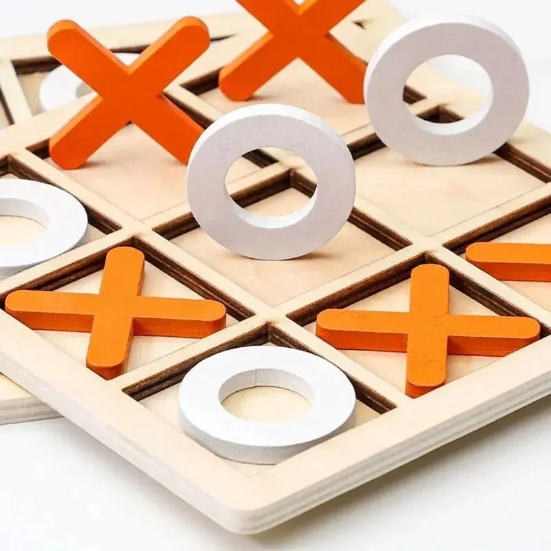 Jeux Tic Tac Toe en bois, modè - Board Game Template avis et prix